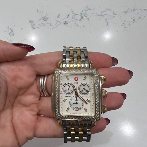 Michele Deco Two-Tone 18K Gold-Plated Diamond Watch - Picture 2 of 7